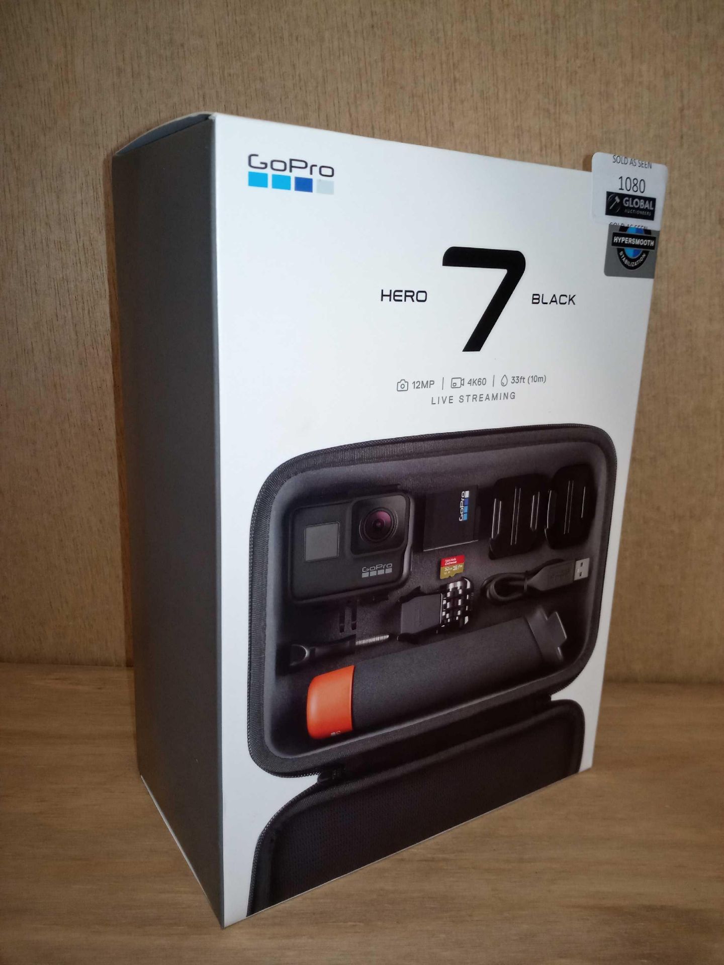 RRP £400 Boxed Gopro Hero 7 Black 4K Waterproof Live Streaming Camera With Accessories Bundle