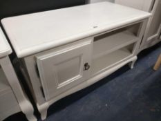 RRP £150 Cream Designer Tv Stand With Two Drawers Shabby Chic