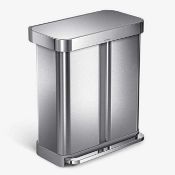 RRP £280 Boxed Simple Human Voice Sensor Dual Compartment Waste Bin