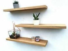RRP £60 Boxed Natural Oak Zone Wall Shelf