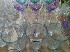 RRP £60 Set Of 6 Lav Glassware To Include Designed Tumblers And Diamond Effect Tumblers