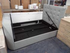 RRP £2000 Sourced From High End Designer Furniture Outlet 135Cm Double Grey Fabric Integrated Pop U