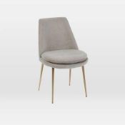 RRP £225 West Elm Finley Velvet Low Back Dining Chair In Taupe