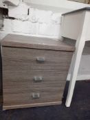 RRP £249 Sourced From High End Furniture Outlet 3 Drawer Dark Grey Bedside Table