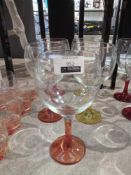 RRP £60 Set Of 5 Lav Glassware Designer Colour Stained Large Wine Glasses