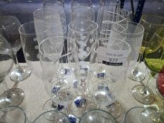 RRP £90 Set Of 11 Lav Glassware Designer Artistic Designed Champagne Flutes