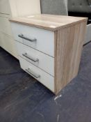 RRP £275 Sourced From High End Designer Furniture Outlet Light Oak 3 Drawer Bedside Cabinet