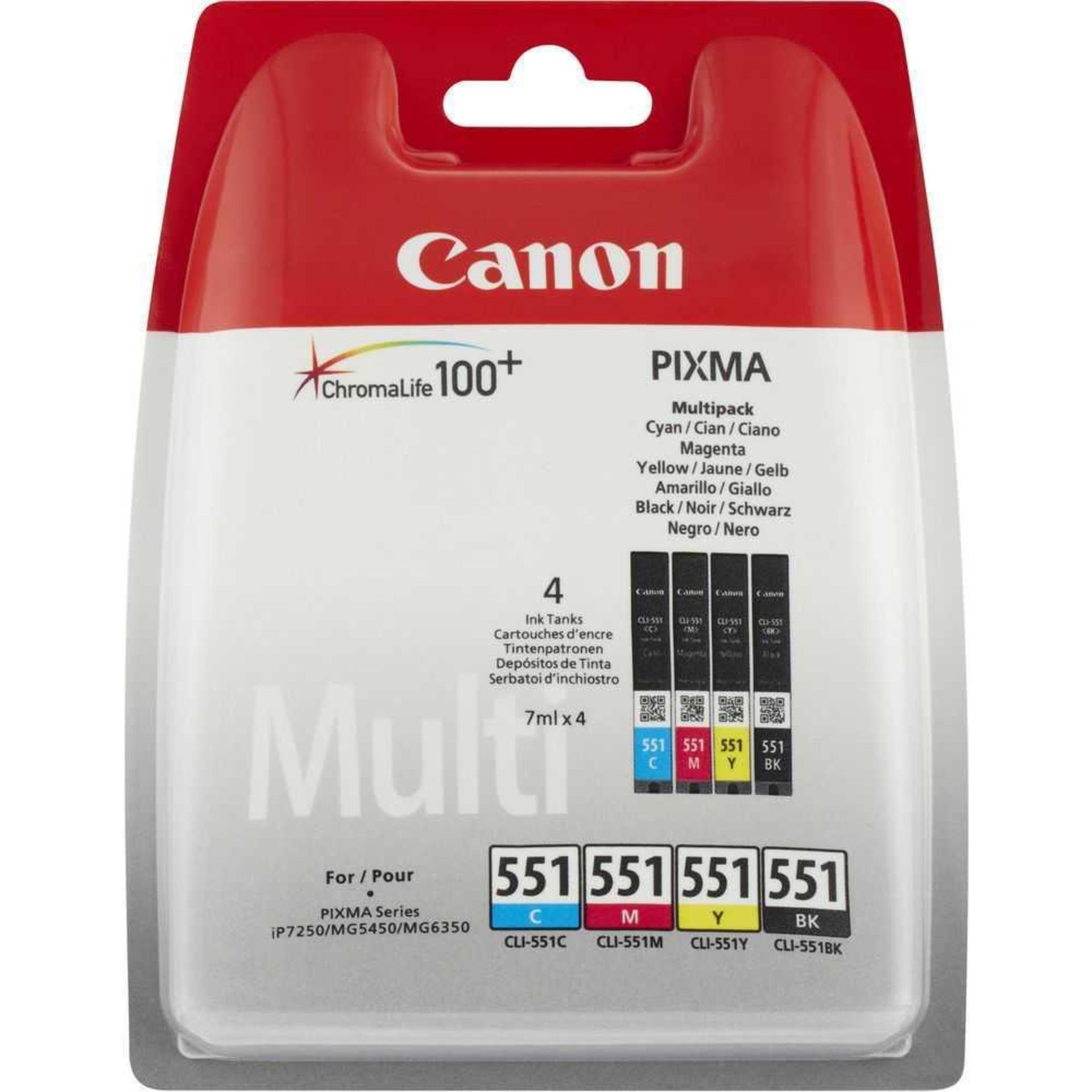 RRP £80 Lot Of 6 Canon Chromalife 100 + Pixma Colour Ink Cartridge