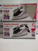 RRP £70 Each Boxed Morphy Richards Comfy Grip High Performance Irons