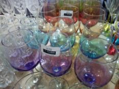 RRP £50 Set Of 6 Lav Glassware Designer Coloured Medium Sized Wine Glasses