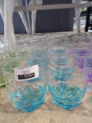 RRP £70 Set Of 8 Lav Glassware Designer Coloured Glass Whiskey/Spirit Glasses