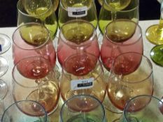 RRP £50 Set Of 6 Lav Glassware Designer Coloured Medium Sized Wine Glasses