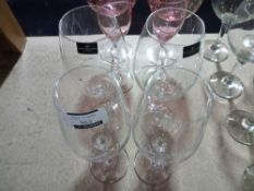 RRP £40 Set Of 4 Lav Glassware And Dartington Crystal Glass Medium Sized Wine Glasses With Rhinest