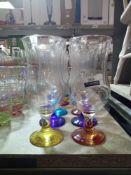 RRP £60 Set Of Six Lav Glassware Designer Cocktail Glasses Coloured