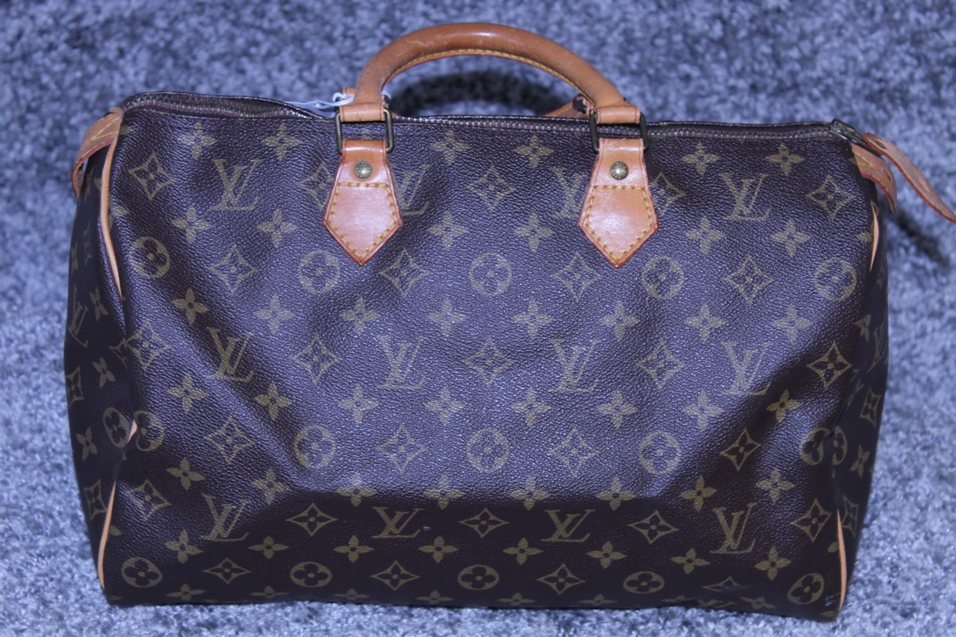 RRP £1100 Louis Vuitton Speedy Brown Coated Monogram Canvas Handbag With Vachetta Handles ( - Image 2 of 4