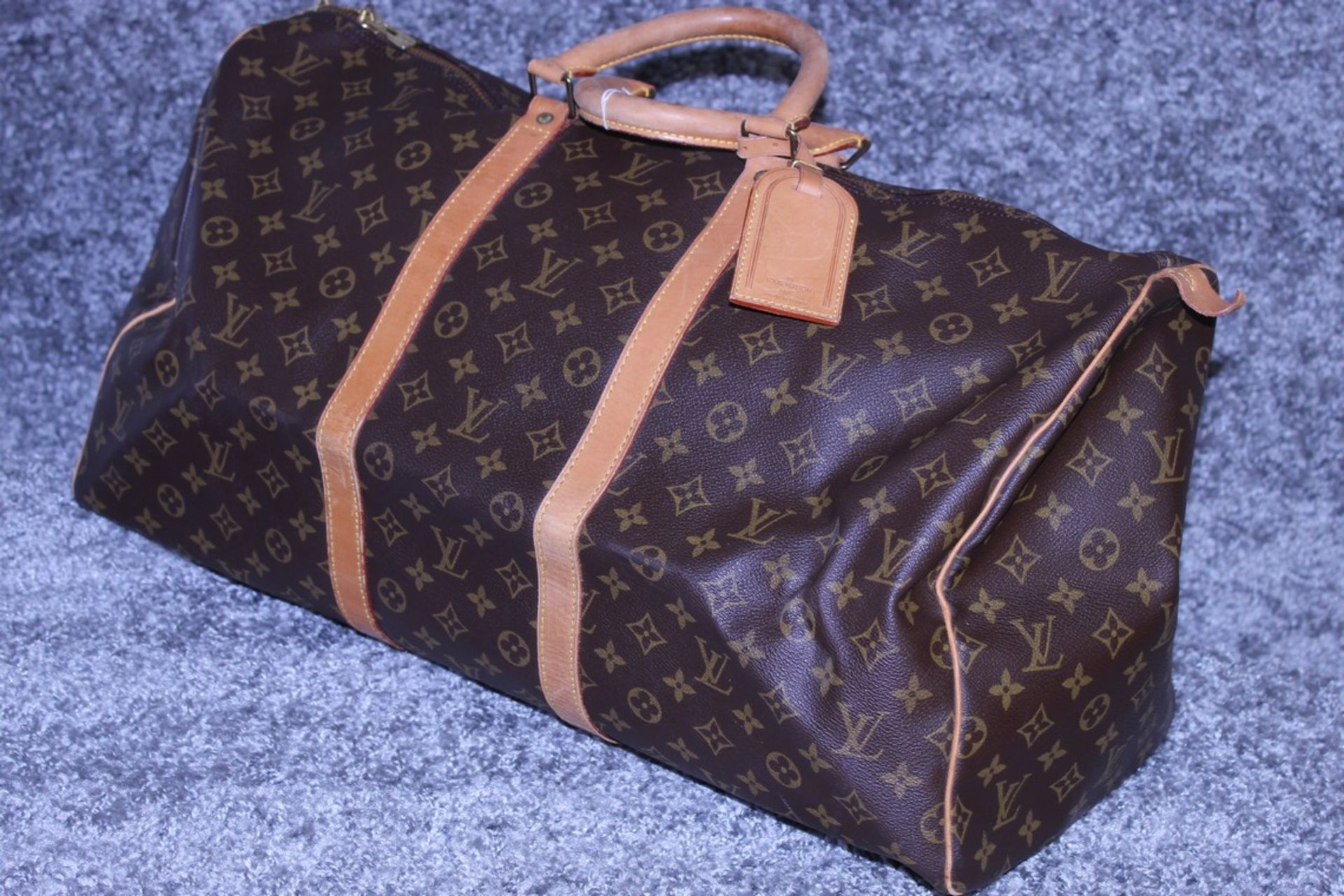RRP £1,780 Louis Vuitton Keepall 55 Travel Bag, Brown Monogram Canvas, Vachetta Handles, 55X28X25Cm, - Image 3 of 5