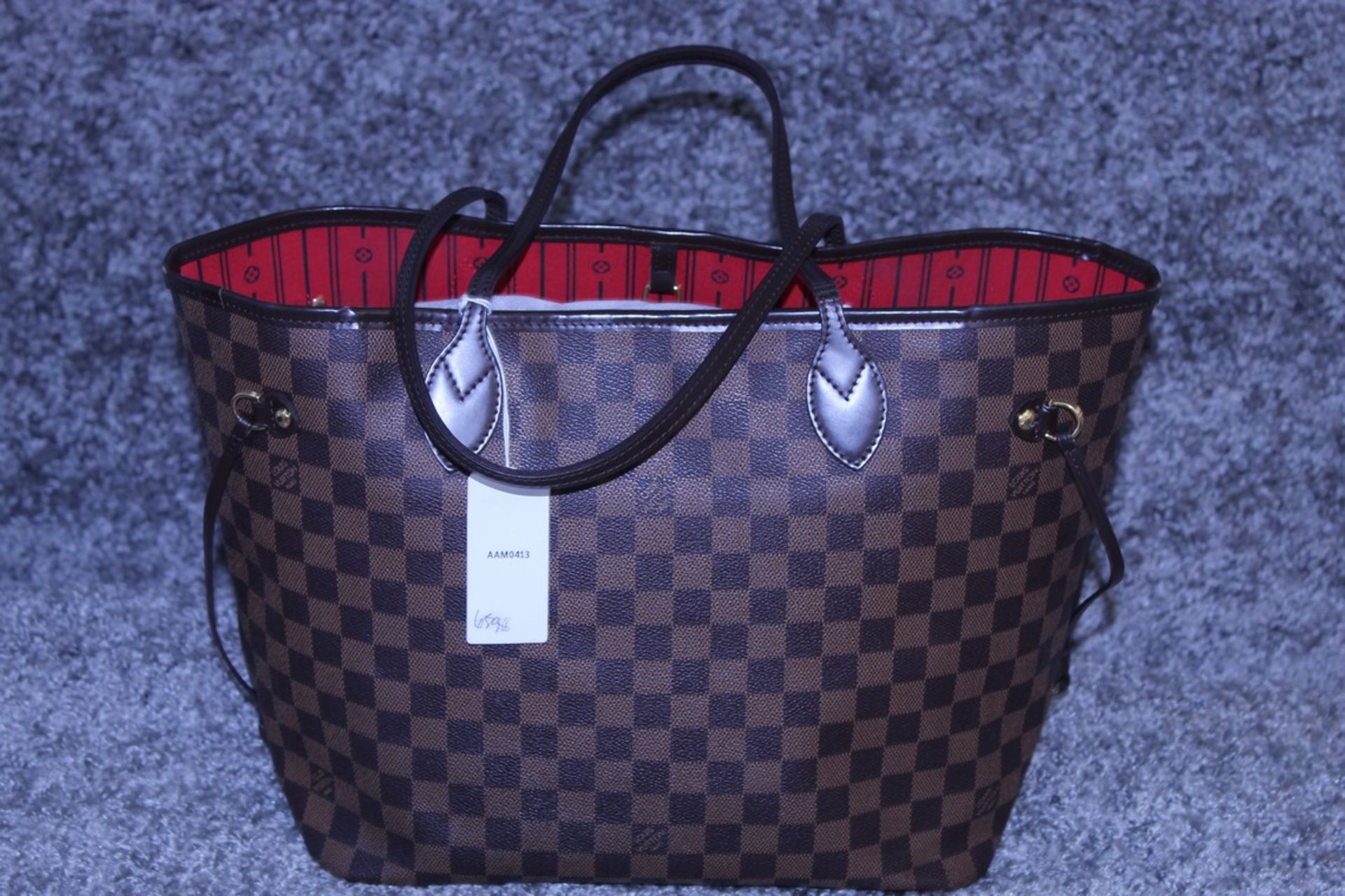 RRP £1300 Louis Vuitton Neverfull Shoulder Bag In Brown Coated Canvas With Vachetta Handles ( - Image 2 of 5