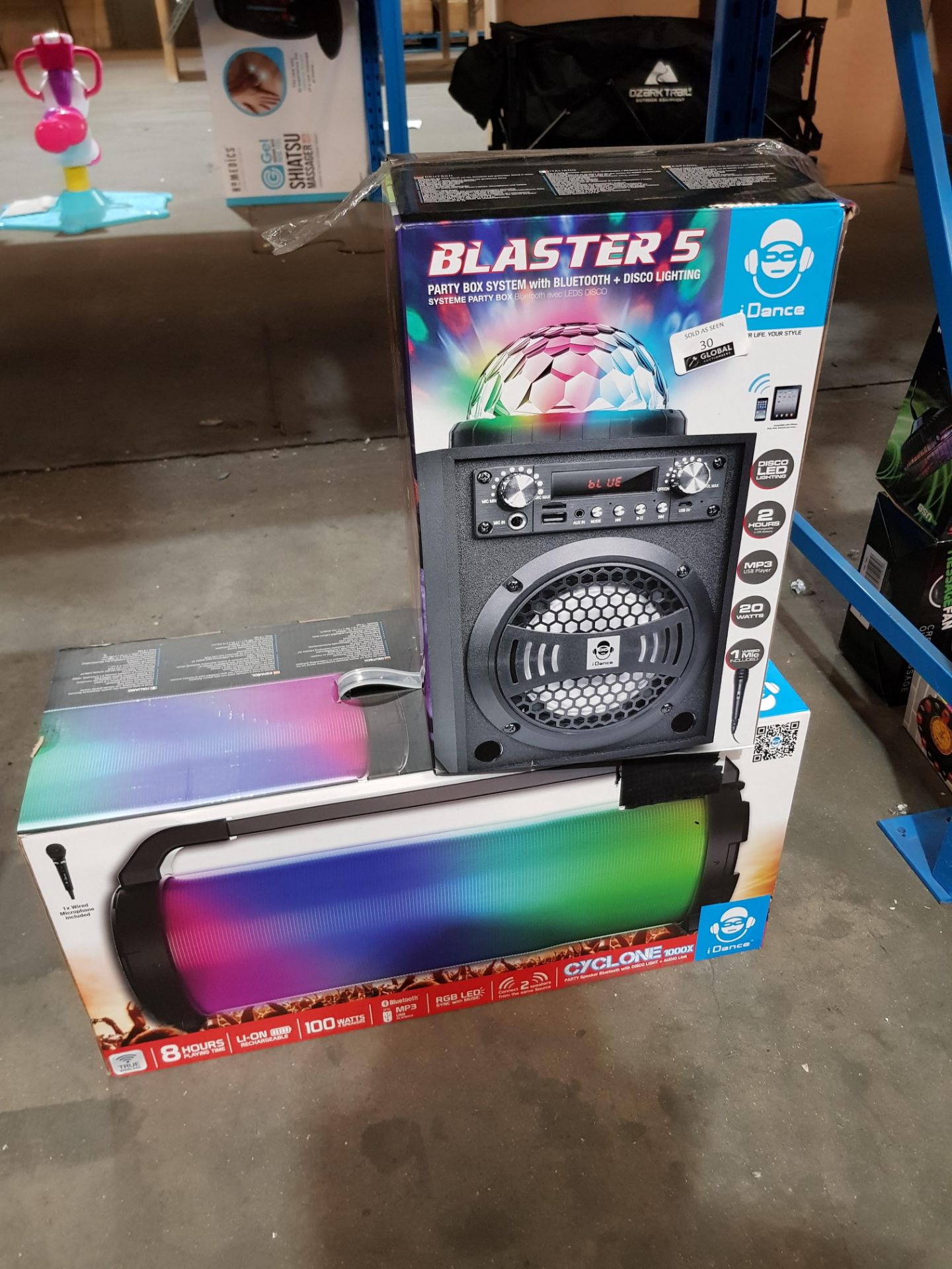 2 ITEMS – 1 X IDANCE BLASTER 5 PARTY BLUETOOTH BOX SYSTEM & 1 X IDANCE CYCLONE 1000X PARTY BLUETOOTH