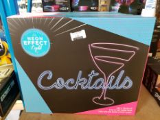 8 X NEON EFFECT COCKTAIL LIGHT SIGN