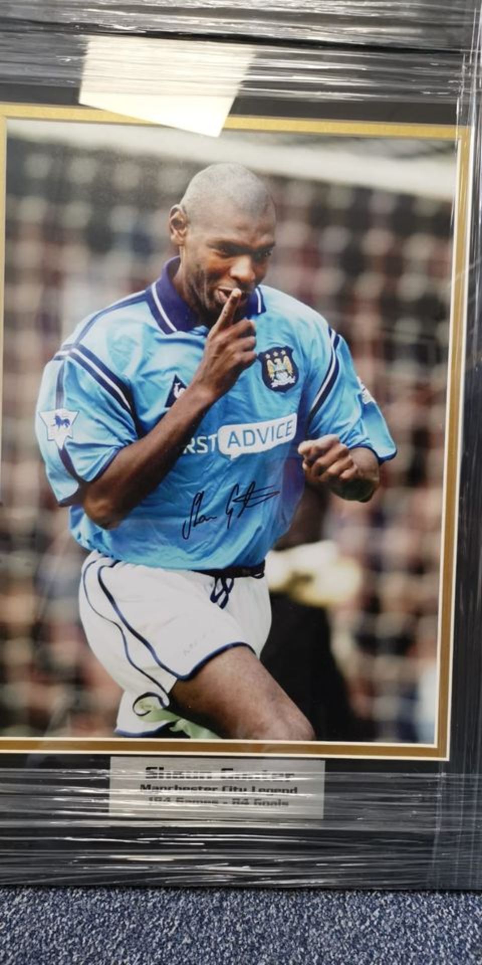 Signed Framed Photo of Shaun Goater