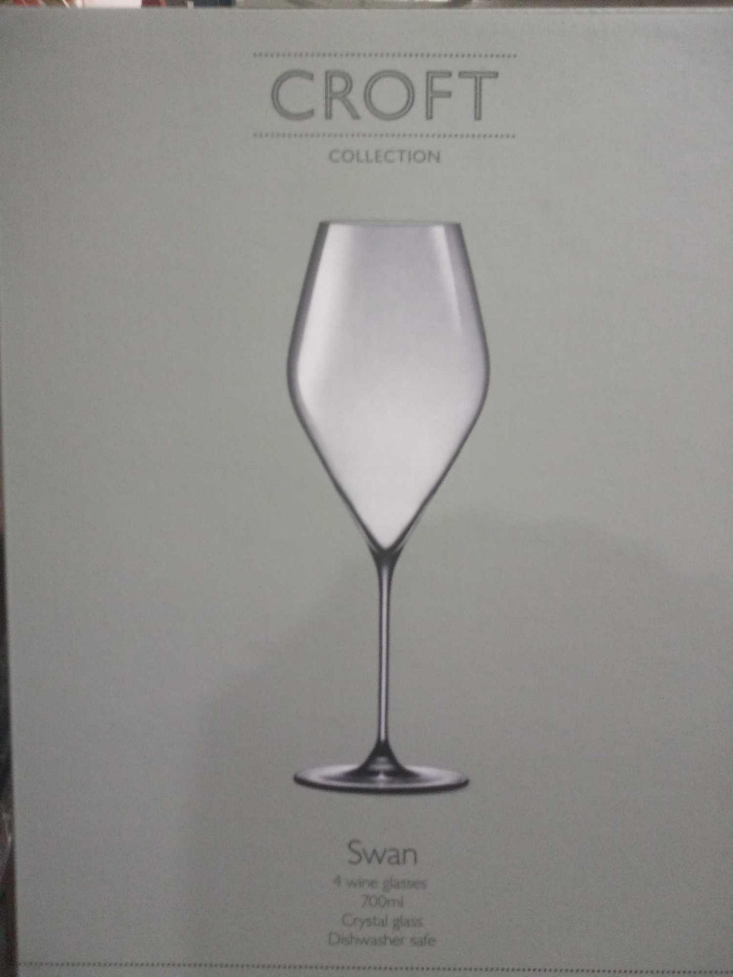Combined RRP £120 4 Boxed John Lewis Croft Collection Swan Wine Glasses X4