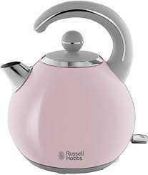 RRP £130 Lot To Contain 4 Assorted Russell Hobbs Kitchen Items To Include Bubble Soft Pink Kettle Q