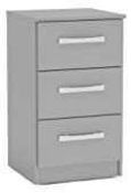 RRP £100 Boxed Lynx 3 Drawer Bedside Table In Grey (Appraisals Available On Request) (Pictures For