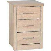 RRP £65 Boxed Zipcode Design Maliyan 3 Drawer Bedside Table (17815) (Appraisals Available On