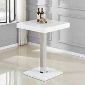 RRP £300 Boxed Furniture In Fashion Topaz White High Gloss Bar Table (Appraisals Available On