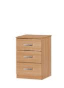 RRP £40 Boxed 17 Stories Damico 3 Drawer Bedside Table (17815)(Appraisals Available On Request) (