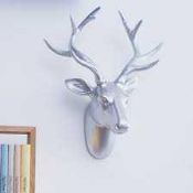 RRP £50 Boxed Walplus Silver Deer Head Wall Hanger