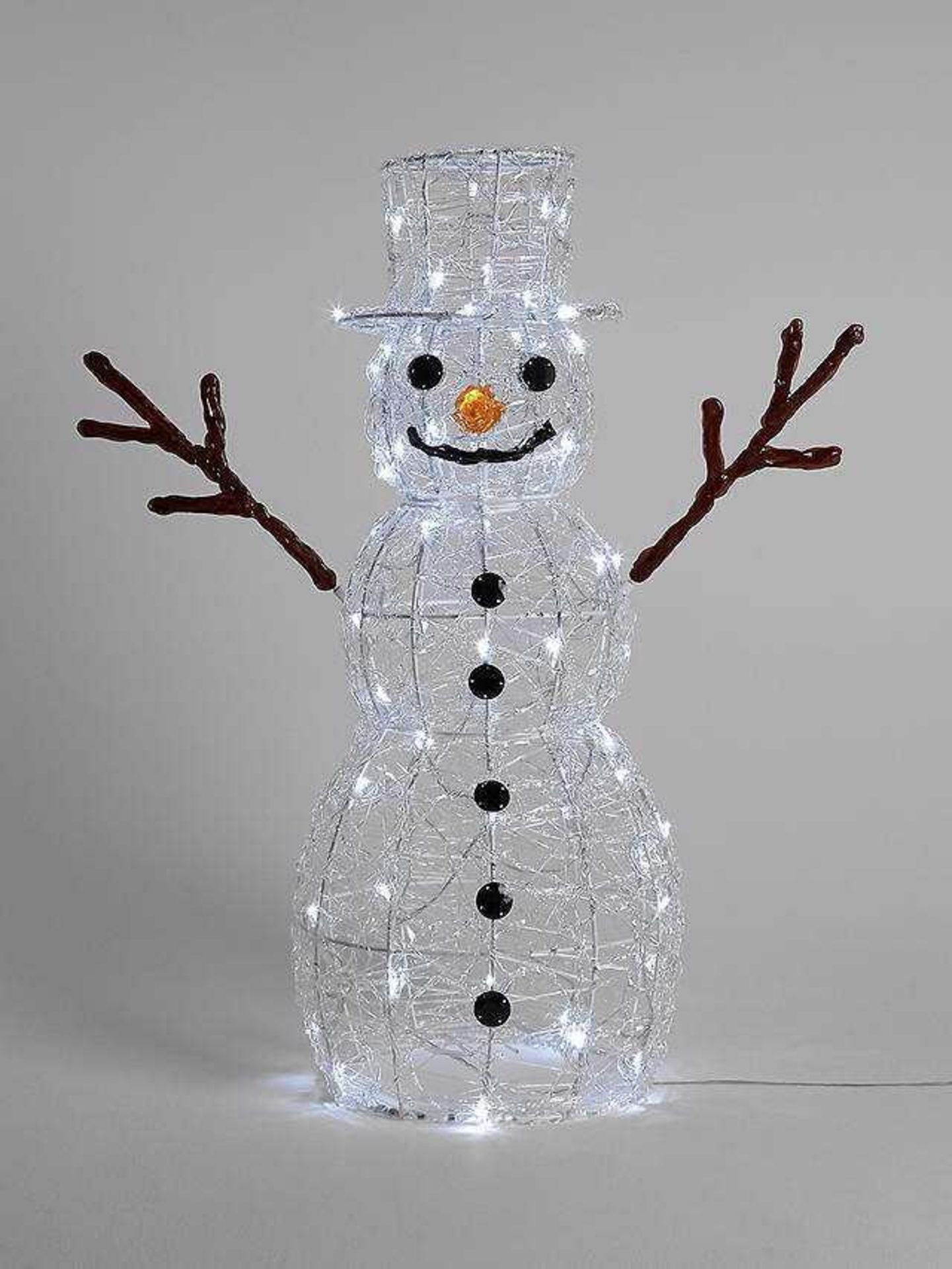 RRP £100 Boxed John Lewis Indoor And Outdoor Snowman Ice White Led Lights