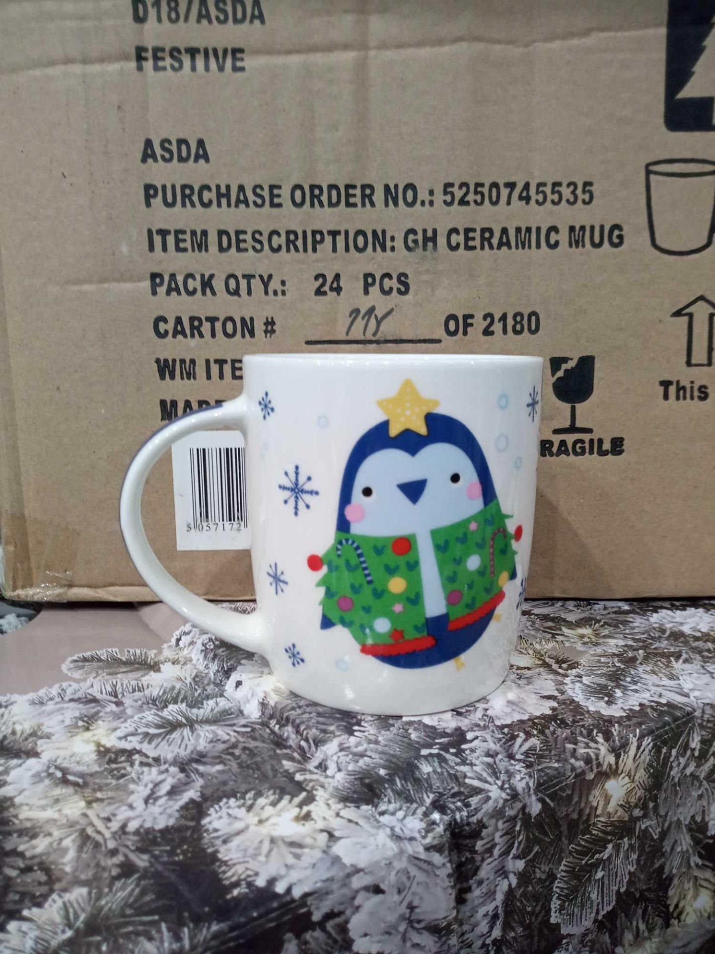 RRP £36 Box To Contain 24 Festive Ceramic Mugs