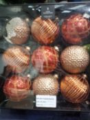 RRP £30 Boxed John Lewis Set Of 9 Glass Christmas Bauble Decorations