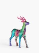 RRP £40 Unboxed John Lewis Pop Art Rainbow Sequin Deer Figure