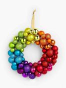 RRP £25 Unboxed John Lewis & Partners Pop Art Rainbow Bauble Wreath