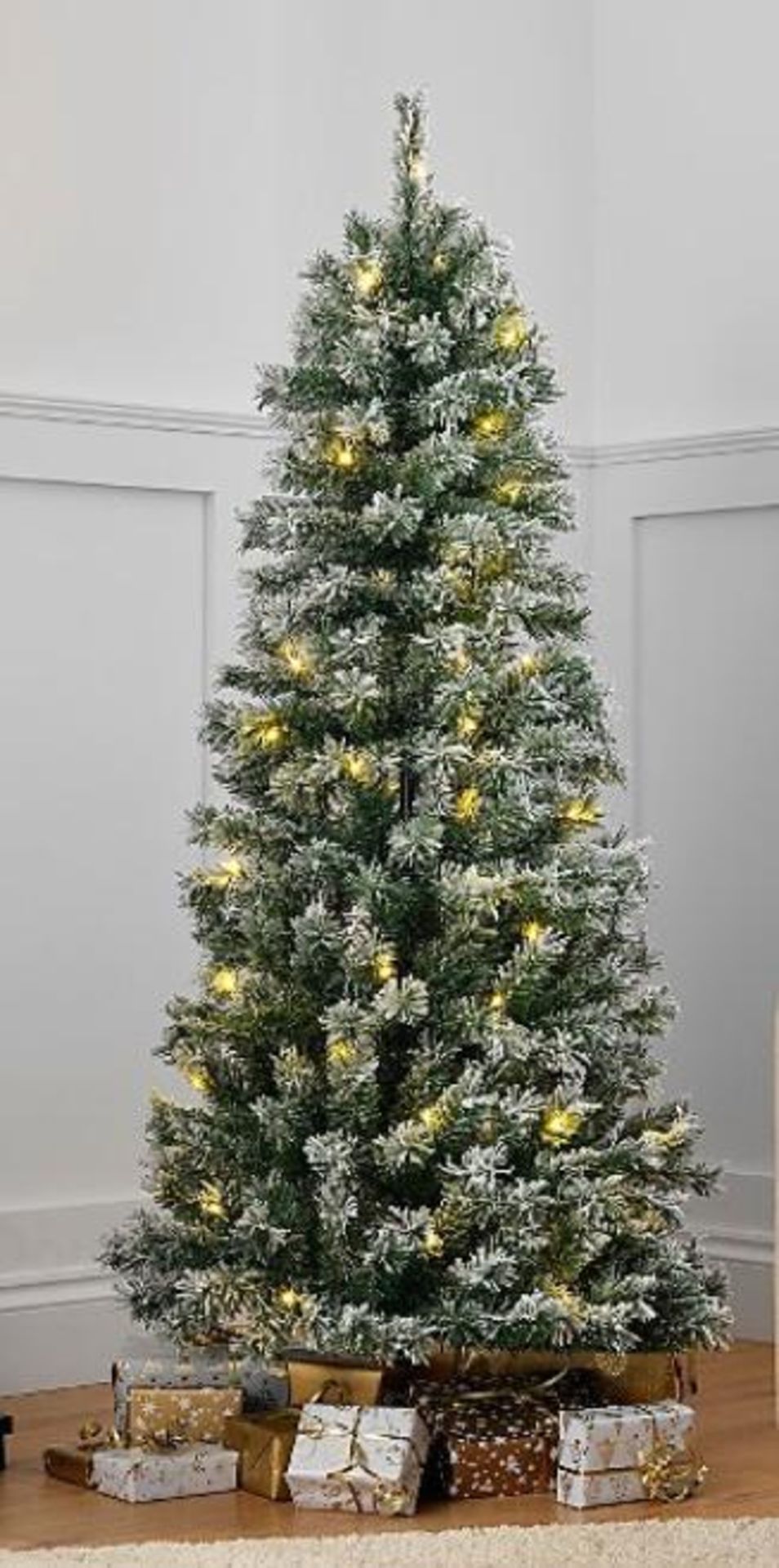 RRP £30 Boxed George Home 5Ft Pop Up Pre Lit Snowy Tree