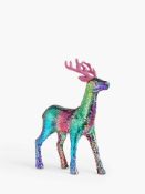 RRP £40 Unboxed Multicoloured Sequin Reindeer Decoration Figure