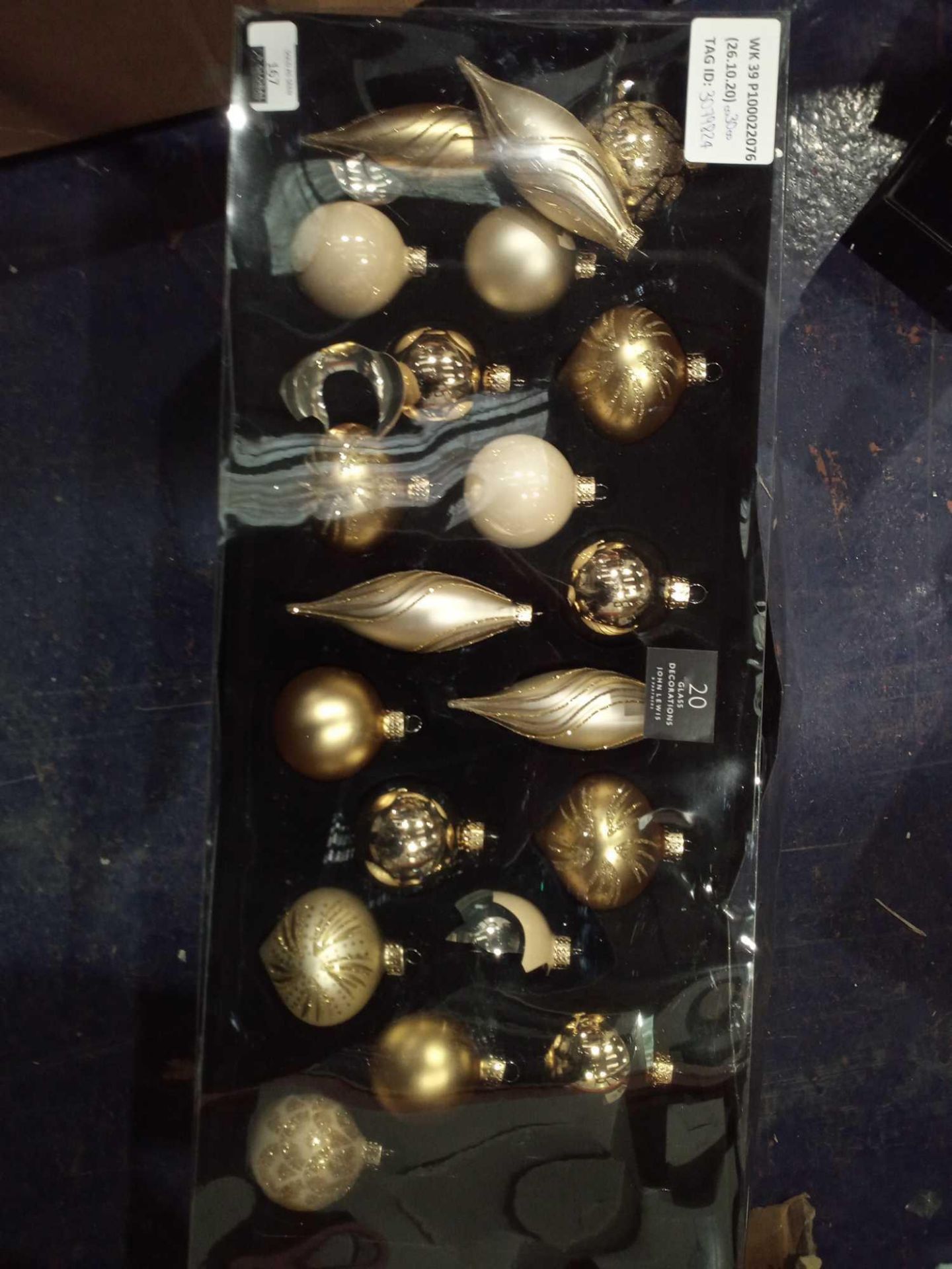 RRP £30 Boxed John Lewis Set Of 20 Glass Christmas Baubles