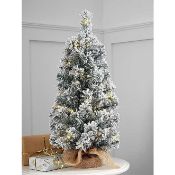 RRP £35 Boxed George Home 2Ft Mini Pre Lit Snowy Tree