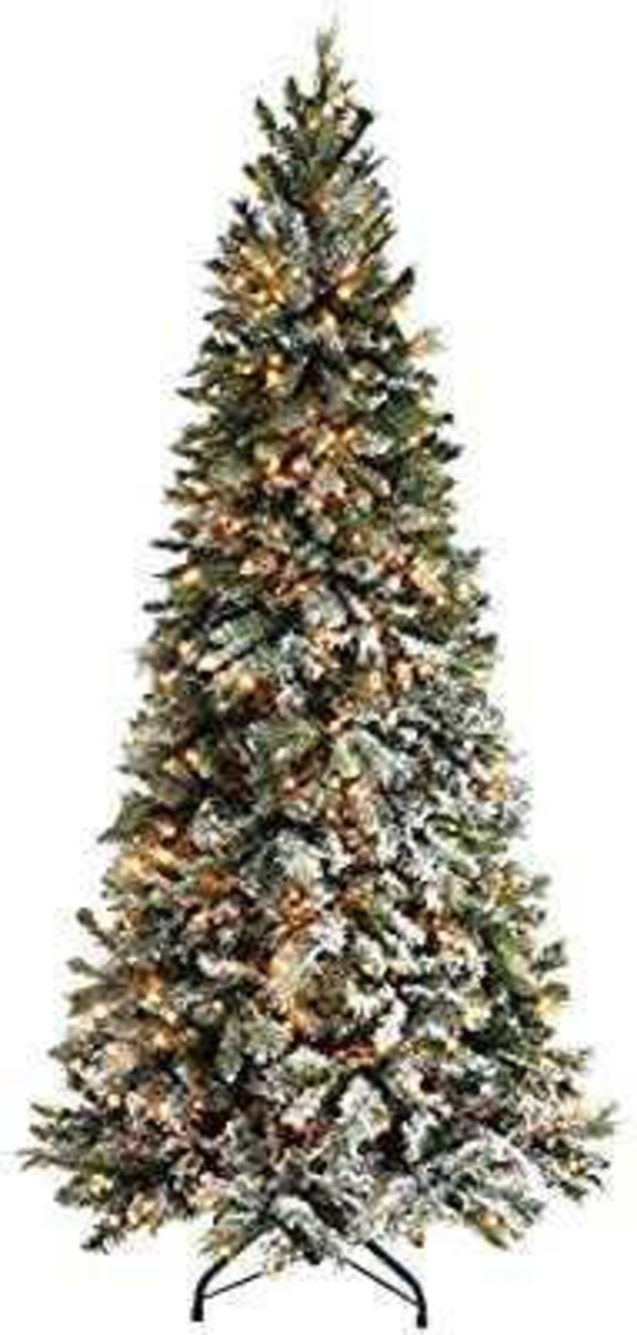 RRP £130 Lot To Contain Werchristmas Pre-Lit Slim Snow Flocked Spruce Christmas Tree With 400 Chasin