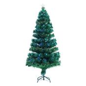 RRP £50 Boxed 5Ft Green And Clear Artificial Christmas Tree With 180 Multi Coloured Lights