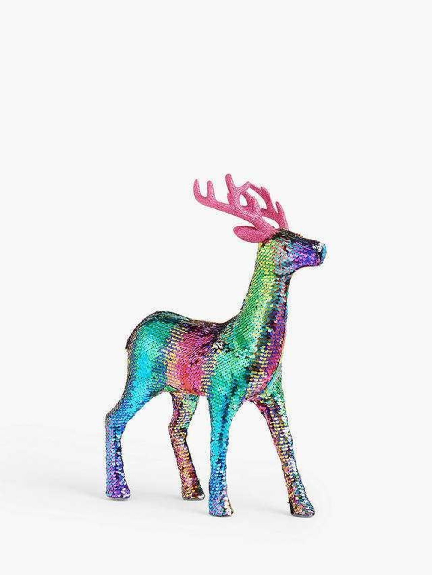 RRP £40 Boxed John Lewis Pop Art Rainbow Sequin Deer Figure