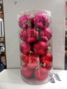RRP £50 Box To Contain 20 Red/Pink Christmas Baubles