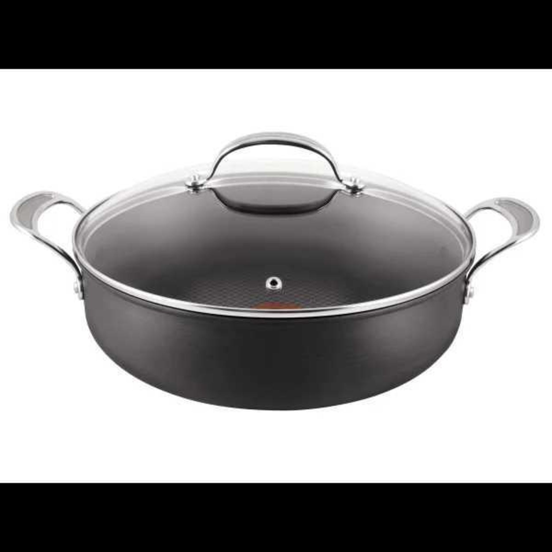 RRP £80 Boxed Jamie Oliver Tefal Shallow Pan With Lid Hard Anodised Induction (3204077) (