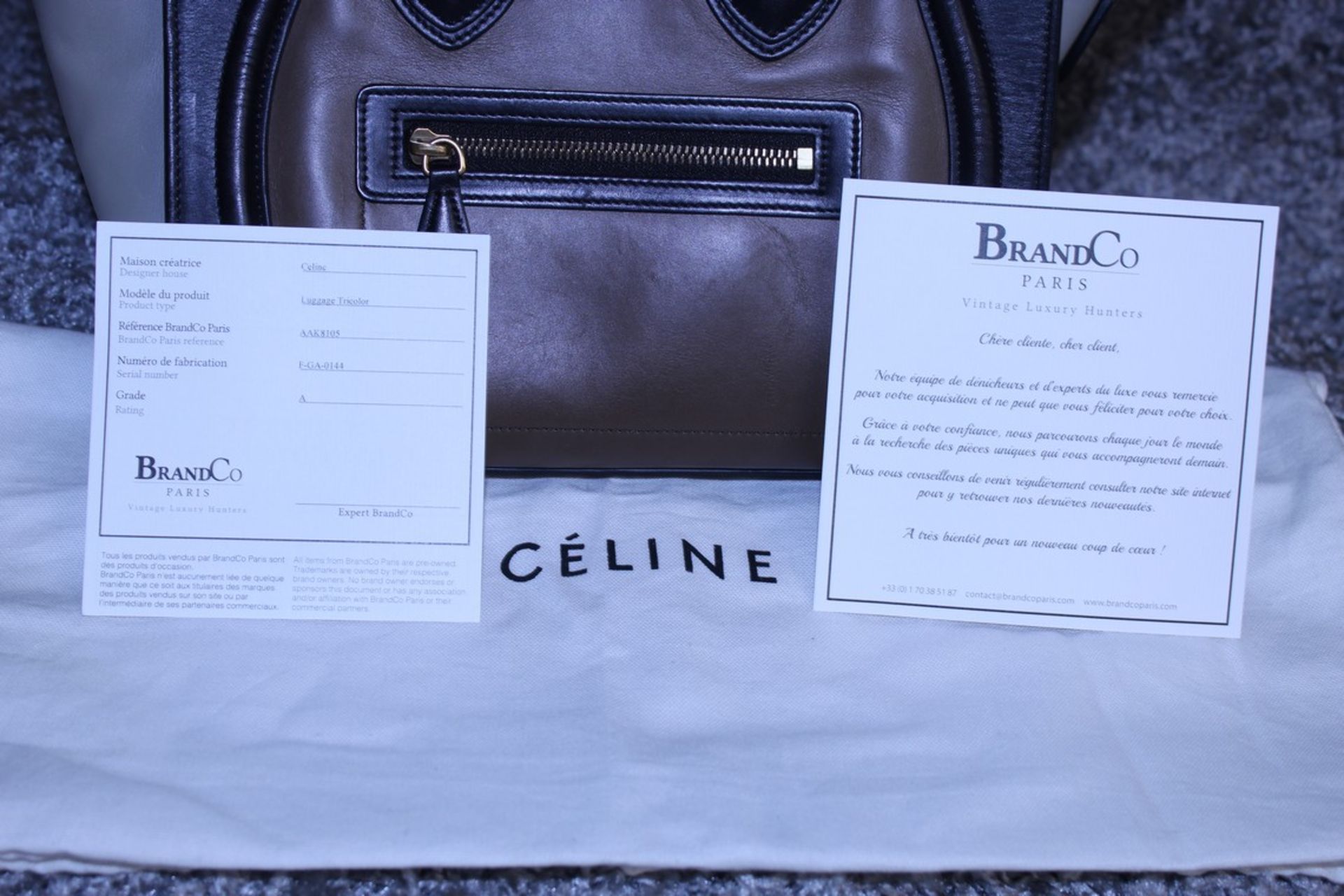 RRP £1,500 Celine Luggage Tricol Handbag, Céline 'Mini Luggage'. Open Swith A Zipper On Top And Is - Image 5 of 5