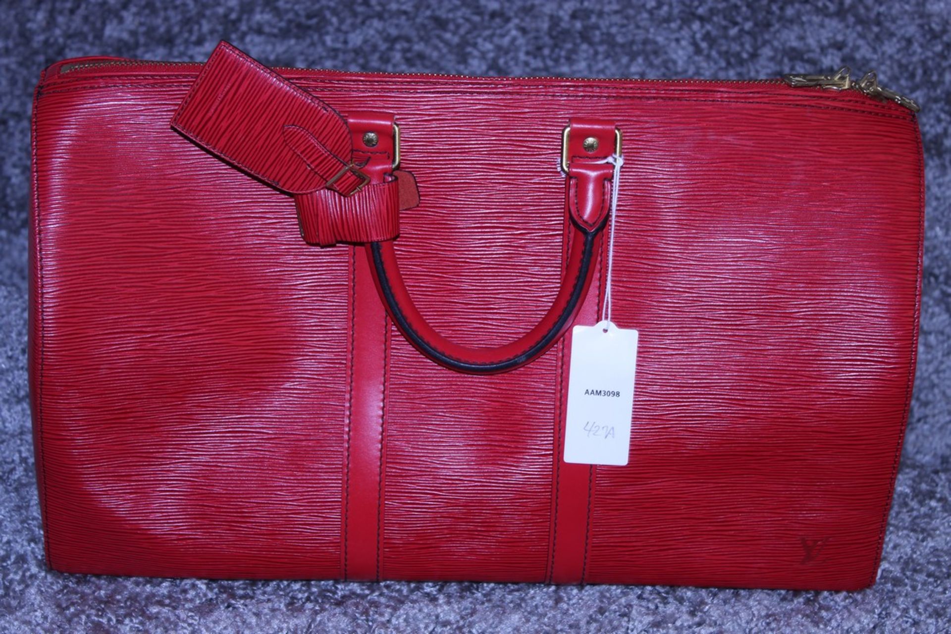 RRP £1,400 Louis Vuitton Keepall 45 Travel Bag, Red Calf Red Epi Leather, 48X28X20Cm, (Production