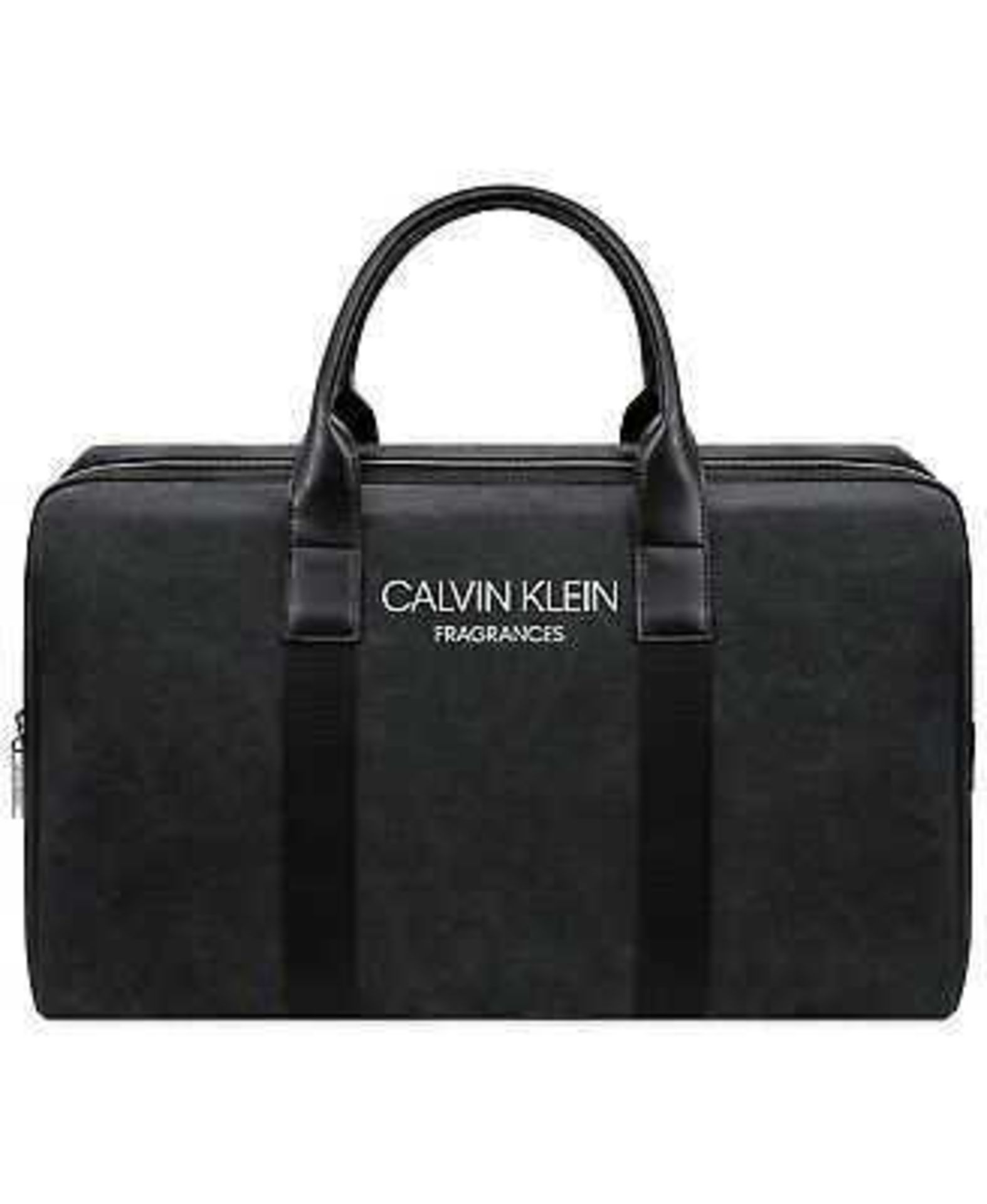 RRP £80 Grey Fabric Calvin Klein Duffle Bag With Leather Handles