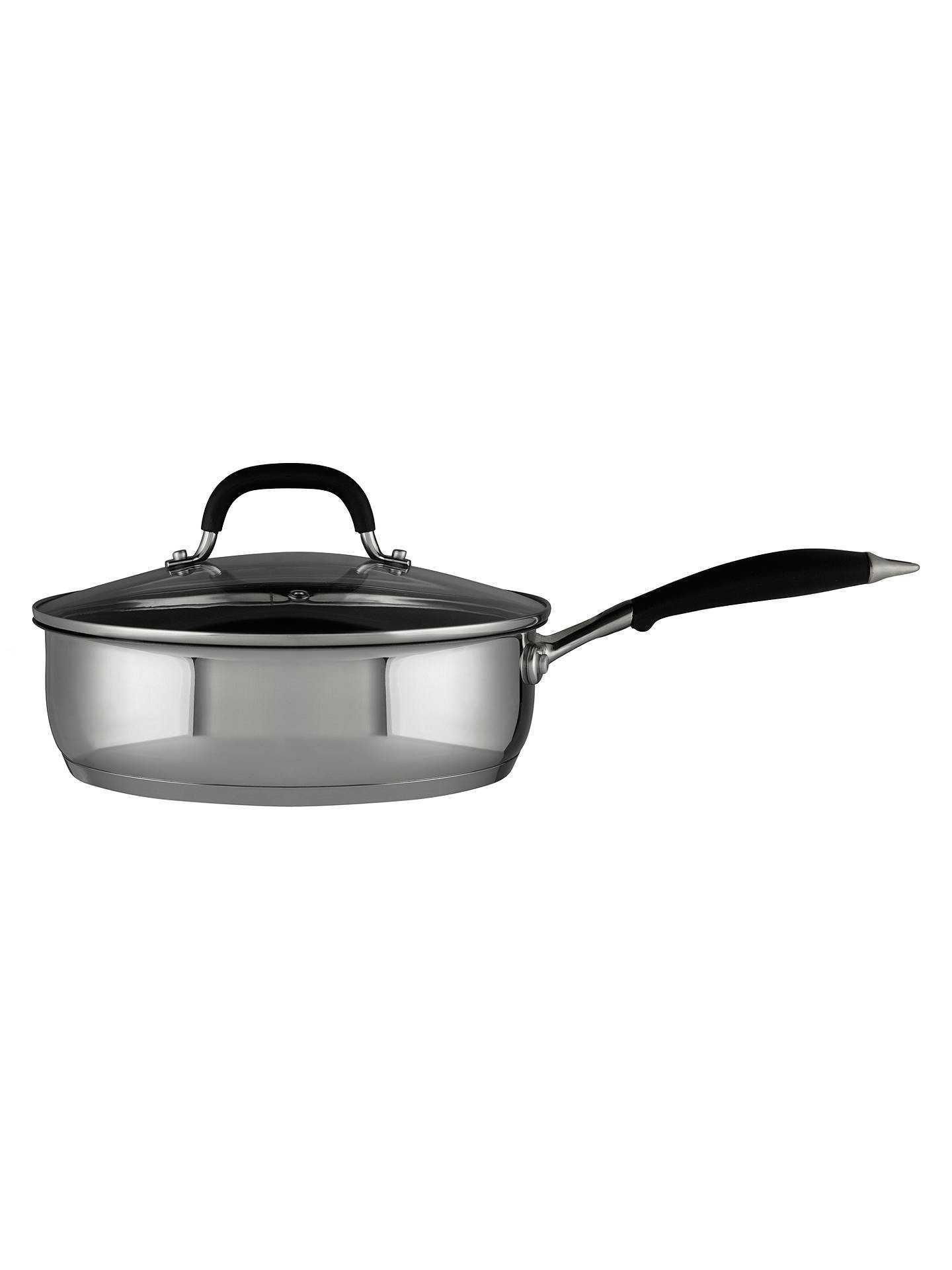 RRP £50 Each John Lewis 24Cm Stainless Steel Saute Pans With Lids