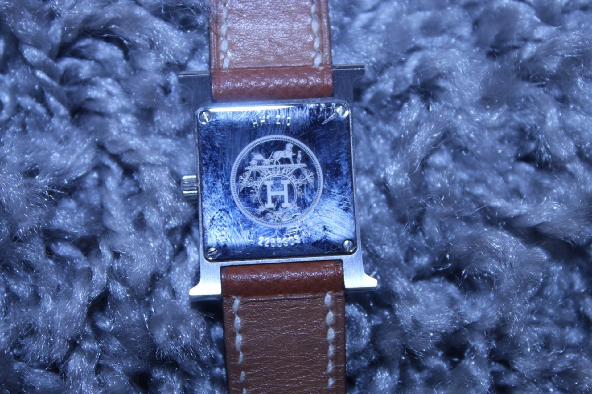 RRP £2240 Hermes H Brown/Silver Stainless Steel Epsom Leather Brown Dial Luxury Watch. Bracelet - Image 4 of 5